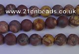 CWJ420 15.5 inches 4mm round matte wood eye jasper beads