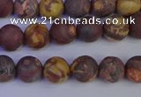 CWJ421 15.5 inches 6mm round matte wood eye jasper beads