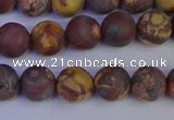 CWJ422 15.5 inches 8mm round matte wood eye jasper beads