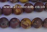 CWJ423 15.5 inches 10mm round matte wood eye jasper beads