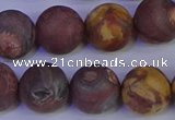 CWJ425 15.5 inches 14mm round matte wood eye jasper beads