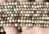 CWJ440 15.5 inches 4mm round matte wood jasper beads wholesale