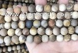 CWJ442 15.5 inches 8mm round matte wood jasper beads wholesale