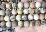 CWJ445 15.5 inches 14mm round matte wood jasper beads wholesale