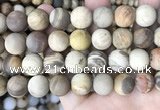 CWJ446 15.5 inches 16mm round matte wood jasper beads wholesale