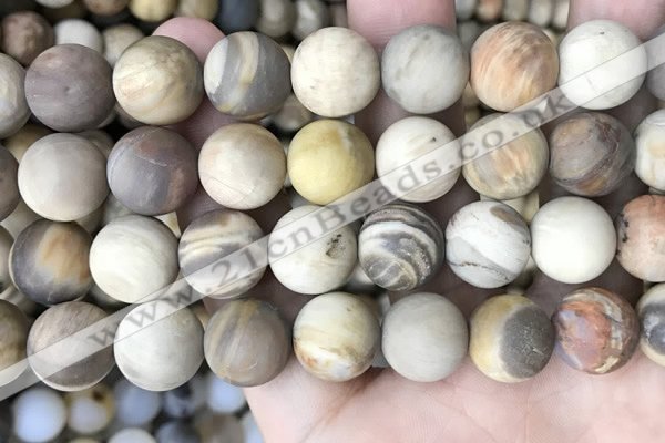 CWJ446 15.5 inches 16mm round matte wood jasper beads wholesale