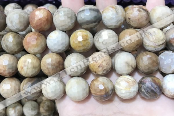 CWJ456 15.5 inches 16mm faceted round wood jasper beads wholesale