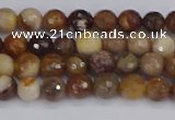 CWJ475 15.5 inches 4mm faceted round wood jasper gemstone beads