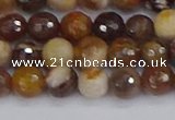 CWJ476 15.5 inches 6mm faceted round wood jasper gemstone beads