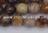 CWJ478 15.5 inches 10mm faceted round wood jasper gemstone beads