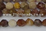 CWJ483 15.5 inches 6mm faceted nuggets wood jasper beads