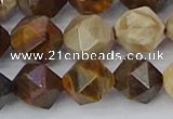 CWJ486 15.5 inches 12mm faceted nuggets wood jasper beads