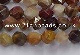 CWJ490 15.5 inches 6mm faceted nuggets wood jasper beads