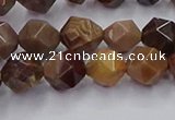 CWJ491 15.5 inches 8mm faceted nuggets wood jasper beads