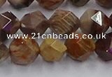 CWJ493 15.5 inches 12mm faceted nuggets wood jasper beads