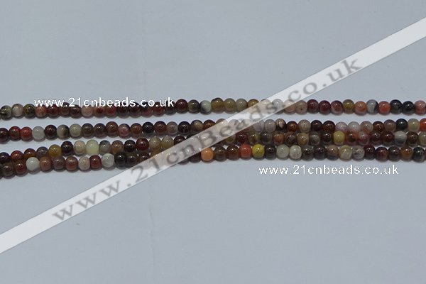 CWJ500 15.5 inches 4mm round Xinjiang wood jasper beads wholesale