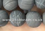 CWJ560 15.5 inches 12mm round matte coffee wood jasper beads wholesale