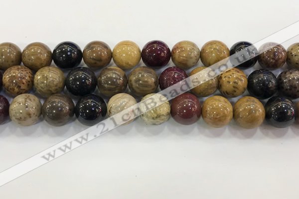 CWJ585 15.5 inches 14mm round wooden jasper beads wholesale