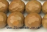 CWJ602 15 inches 8mm faceted round wooden jasper beads wholesale