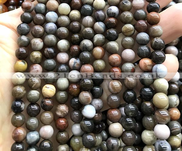 CWJ621 15 inches 6mm round wooden jasper beads wholesale