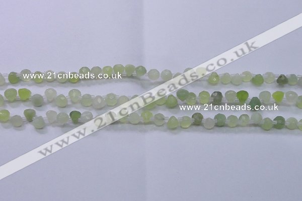 CXJ215 Top drilled 7*7mm faceted teardrop New jade beads