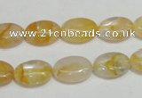 CYC01 15.5 inches 10*14mm oval yellow crystal quartz beads