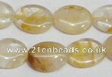 CYC02 15.5 inches 15*20mm oval yellow crystal quartz beads