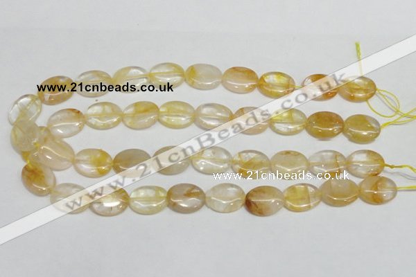 CYC02 15.5 inches 15*20mm oval yellow crystal quartz beads