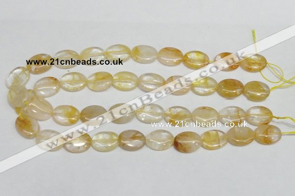 CYC02 15.5 inches 15*20mm oval yellow crystal quartz beads