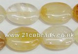 CYC03 15.5 inches 18*25mm oval yellow crystal quartz beads