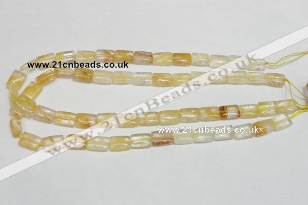 CYC08 15.5 inches 10*14mm rectangle yellow crystal quartz beads