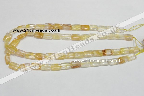 CYC08 15.5 inches 10*14mm rectangle yellow crystal quartz beads