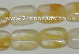 CYC09 15.5 inches 15*20mm rectangle yellow crystal quartz beads