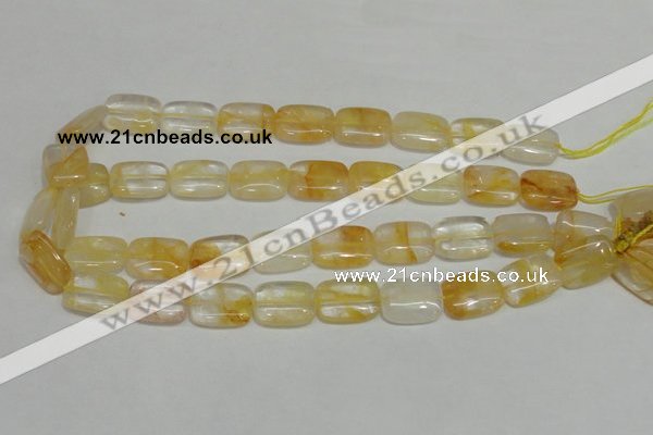 CYC09 15.5 inches 15*20mm rectangle yellow crystal quartz beads