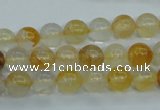 CYC102 15.5 inches 8mm round yellow crystal quartz beads