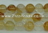 CYC103 15.5 inches 10mm round yellow crystal quartz beads