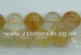 CYC104 15.5 inches 12mm round yellow crystal quartz beads