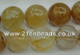 CYC106 15.5 inches 16mm round yellow crystal quartz beads