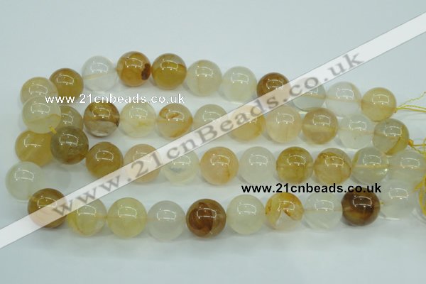 CYC107 15.5 inches 18mm round yellow crystal quartz beads