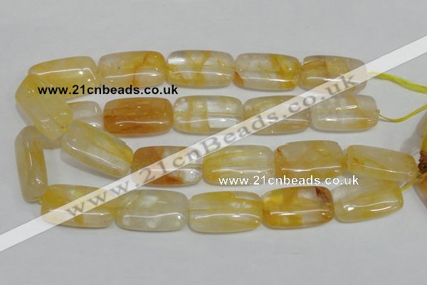 CYC11 15.5 inches 20*35mm rectangle yellow crystal quartz beads