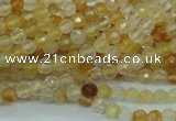 CYC110 15.5 inches 4mm faceted round yellow crystal quartz beads