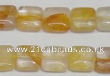 CYC12 15.5 inches 14*14mm square yellow crystal quartz beads