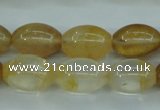 CYC120 15.5 inches 12*16mm rice yellow crystal quartz beads