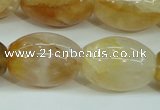 CYC125 15.5 inches 18*25mm rice yellow crystal quartz beads