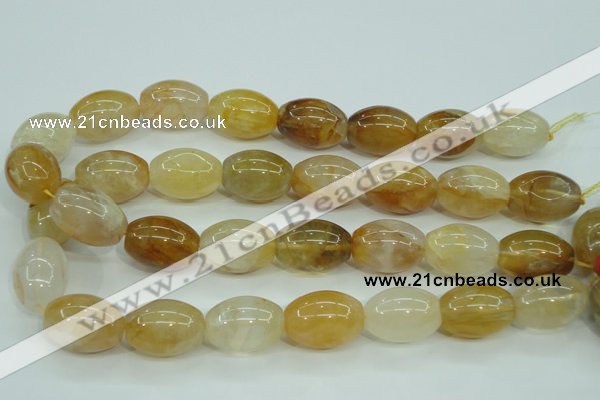 CYC125 15.5 inches 18*25mm rice yellow crystal quartz beads