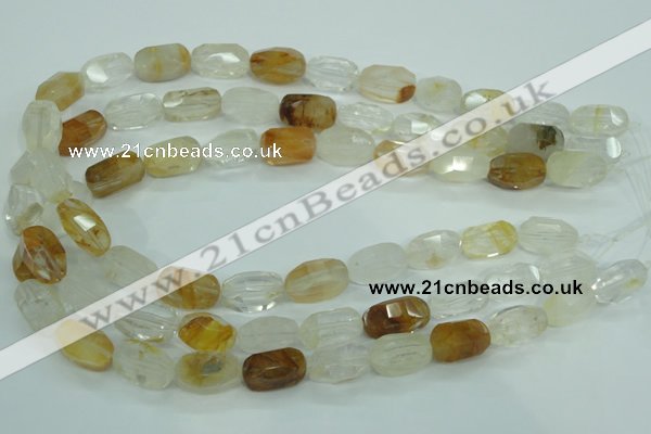 CYC126 15.5 inches 10*18mm faceted nuggets yellow crystal quartz beads