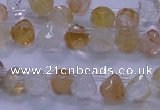 CYC135 Top drilled 7*7mm faceted teardrop yellow quartz beads