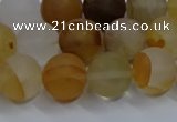 CYC142 15.5 inches 8mm round matte yellow quartz beads wholesale