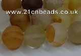 CYC143 15.5 inches 10mm round matte yellow quartz beads wholesale