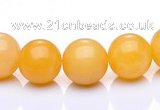 CYJ01 16 inches 4mm round yellow jade gemstone beads Wholesale